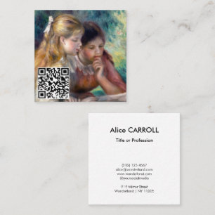 Pierre-Auguste Renoir - Das Lesen - QR-Code Quadratische Visitenkarte