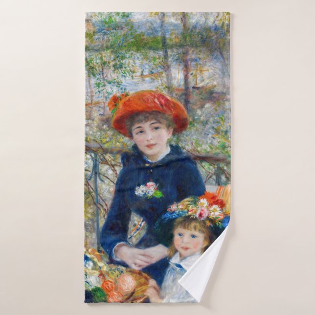 Pierre-Auguste Renoir - Deux soeurs sur la terrass (Serviette de bain)