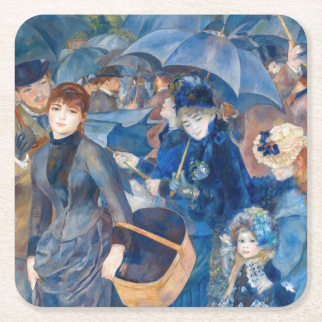 Pierre-Auguste Renoir - Die Umbrellas Rechteckiger Pappuntersetzer (Vorderseite)