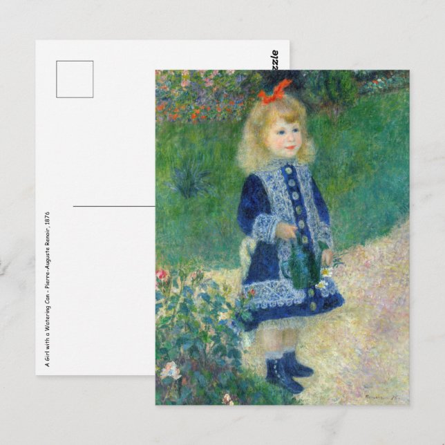 Pierre-Auguste Renoir - Ein Mädchen mit einer Wass Postkarte (Vorne/Hinten)