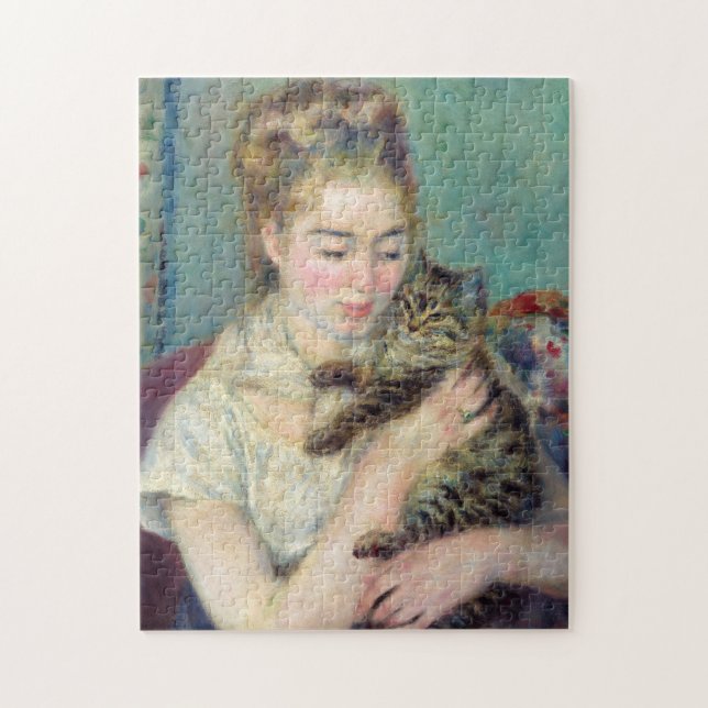Pierre-Auguste Renoir - Frau mit einer Katze (Vertikal)