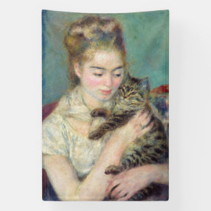 Pierre-Auguste Renoir - Frau mit einer Katze Banner