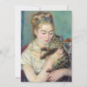 Pierre-Auguste Renoir - Frau mit einer Katze Einladung