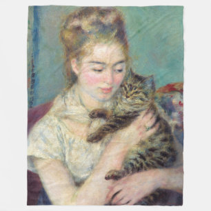 Pierre-Auguste Renoir - Frau mit einer Katze Fleecedecke