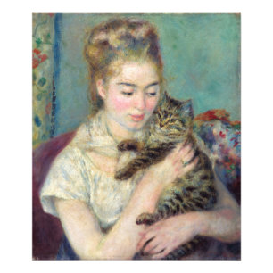 Pierre-Auguste Renoir - Frau mit einer Katze Fotodruck