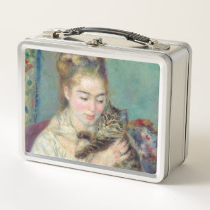 Pierre-Auguste Renoir - Frau mit einer Katze Metall Brotdose