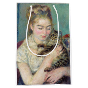 Pierre-Auguste Renoir - Frau mit einer Katze Mittlere Geschenktüte