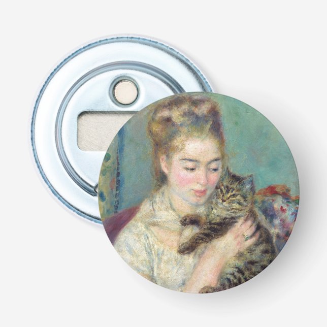 Pierre-Auguste Renoir - Frau mit Katze Flaschenöffner (Vorderseite)