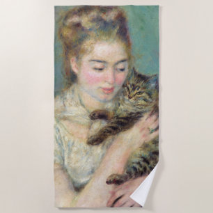 Pierre-Auguste Renoir - Frau mit Katze Strandtuch