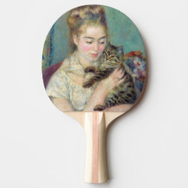 Pierre-Auguste Renoir - Frau mit Katze Tischtennis Schläger