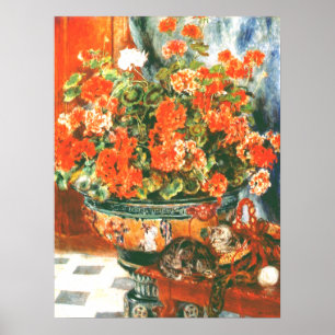 Pierre-Auguste Renoir Geranien und Katzen Poster