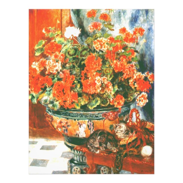 Pierre-Auguste Renoir Geraniums and Cats Fotodruck (Vorne)