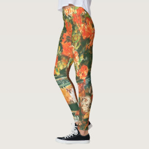 Pierre-Auguste Renoir Geraniums and Cats Leggings