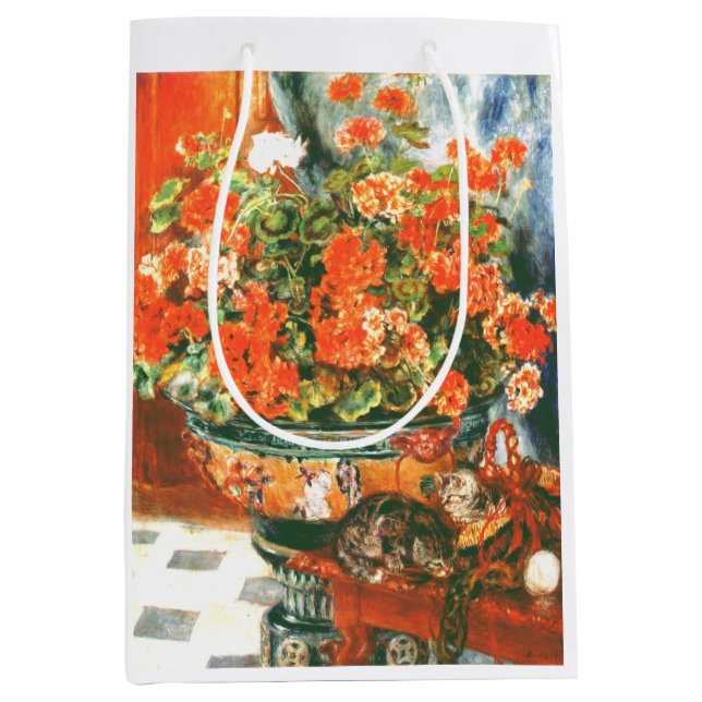 Pierre-Auguste Renoir Geraniums and Cats Mittlere Geschenktüte (Vorderseite)