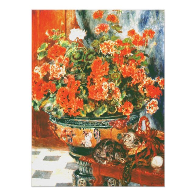 Pierre-Auguste Renoir Geraniums and Cats Poster (Vorderseite)