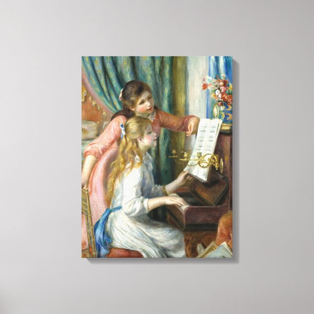 Pierre-Auguste Renoir Girls am Piano Leinwanddruck (Vorderseite)