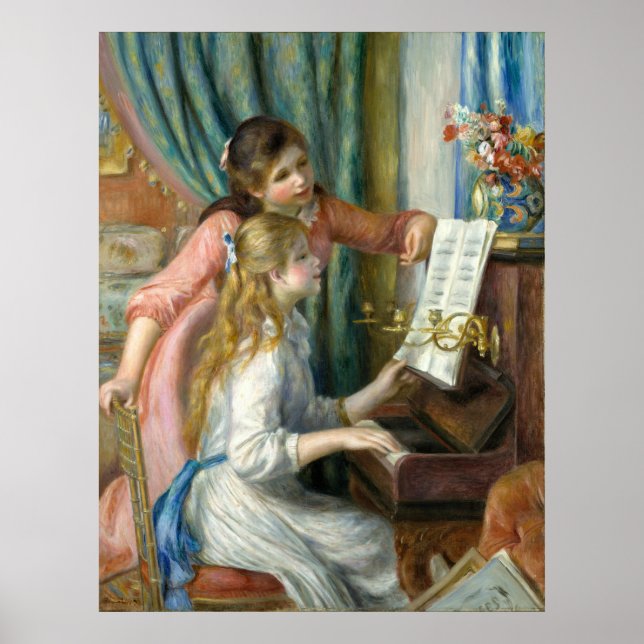 Pierre-Auguste Renoir Girls am Piano Poster (Vorne)