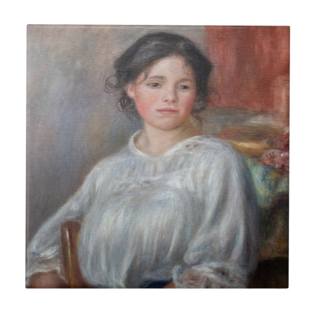 Pierre-Auguste Renoir - Junge Frau sitzt Fliese (Vorderseite)