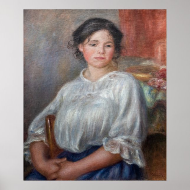 Pierre-Auguste Renoir - Junge Frau sitzt Poster (Vorne)