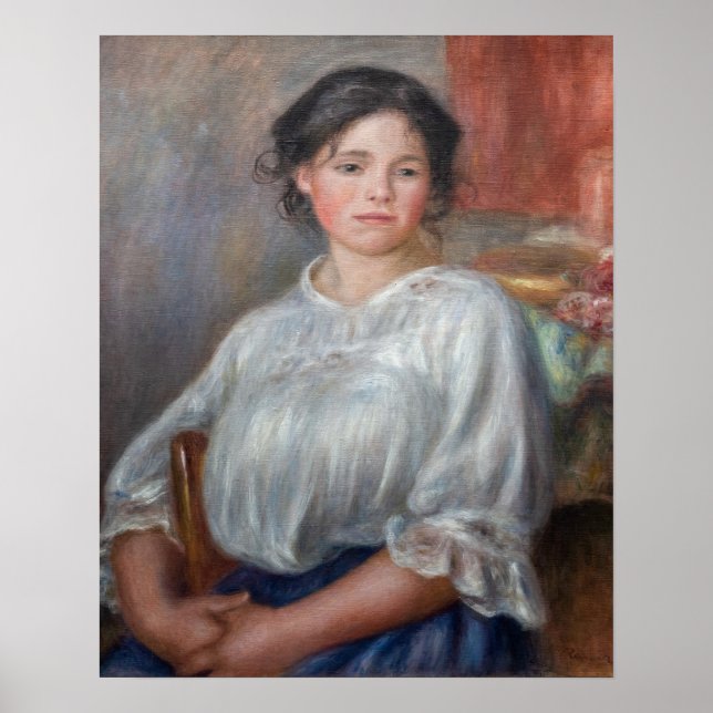 Pierre-Auguste Renoir - Junge Frau sitzt Poster (Vorne)