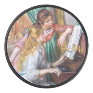 Pierre Auguste Renoir - Junge Mädchen am Klavier Eishockey Puck