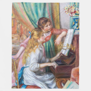Pierre Auguste Renoir - Junge Mädchen am Klavier Fleecedecke
