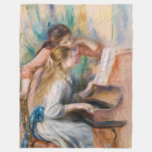 Pierre Auguste Renoir - Junge Mädchen am Klavier Fleecedecke