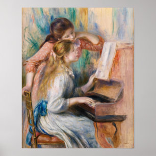 Pierre Auguste Renoir - Junge Mädchen am Klavier Poster