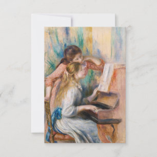Pierre Auguste Renoir - Junge Mädchen am Piano Dankeskarte
