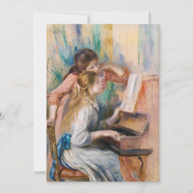 Pierre Auguste Renoir - Junge Mädchen am Piano Einladung (Vorderseite)