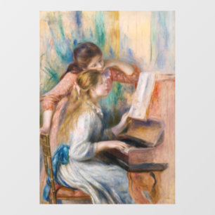Pierre Auguste Renoir - Junge Mädchen am Piano Fensteraufkleber