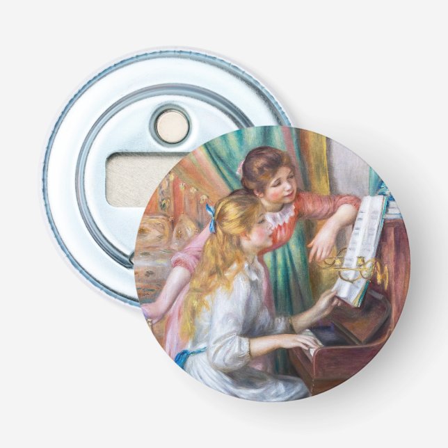 Pierre Auguste Renoir - Junge Mädchen am Piano Flaschenöffner (Vorderseite)
