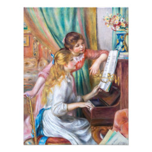 Pierre Auguste Renoir - Junge Mädchen am Piano Fotodruck