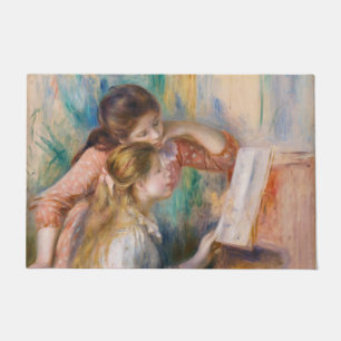 Pierre Auguste Renoir - Junge Mädchen am Piano Fußmatte