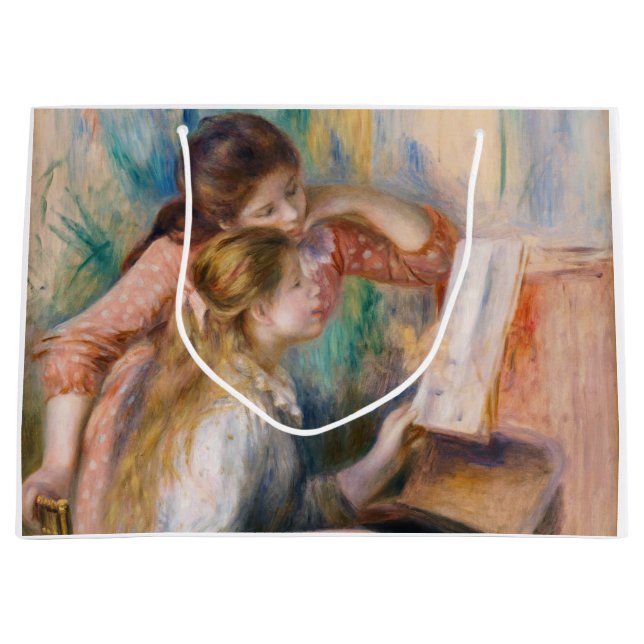 Pierre Auguste Renoir - Junge Mädchen am Piano Große Geschenktüte (Vorderseite)