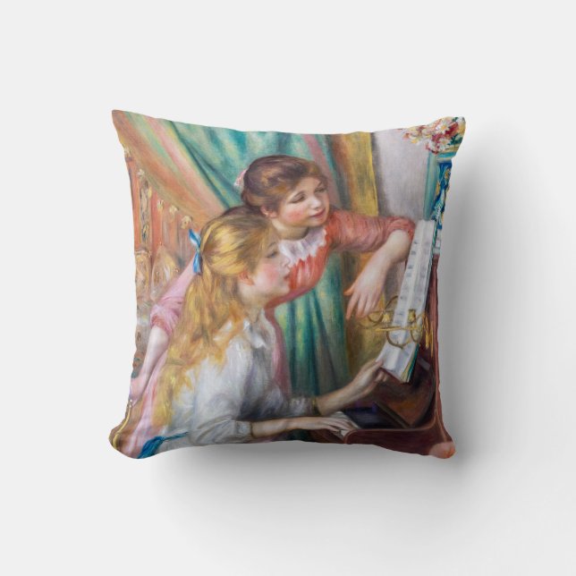 Pierre Auguste Renoir - Junge Mädchen am Piano Kissen (Vorderseite)