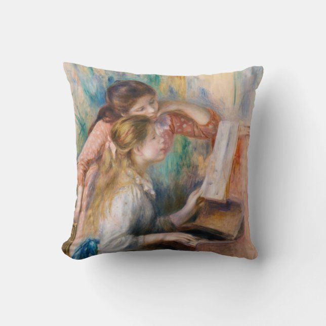 Pierre Auguste Renoir - Junge Mädchen am Piano Kissen (Vorderseite)