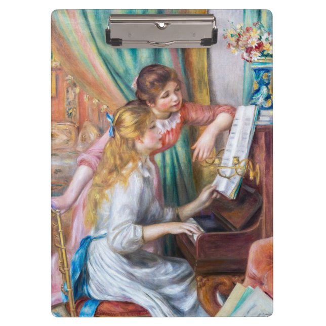 Pierre Auguste Renoir - Junge Mädchen am Piano Klemmbrett (Vorderseite)