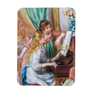 Pierre Auguste Renoir - Junge Mädchen am Piano Magnet