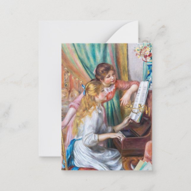 Pierre Auguste Renoir - Junge Mädchen am Piano Mitteilungskarte (Vorderseite)