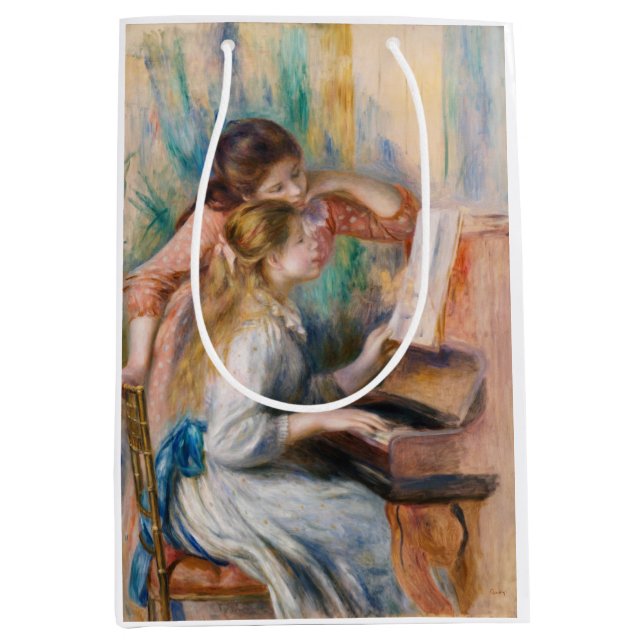 Pierre Auguste Renoir - Junge Mädchen am Piano Mittlere Geschenktüte (Vorderseite)