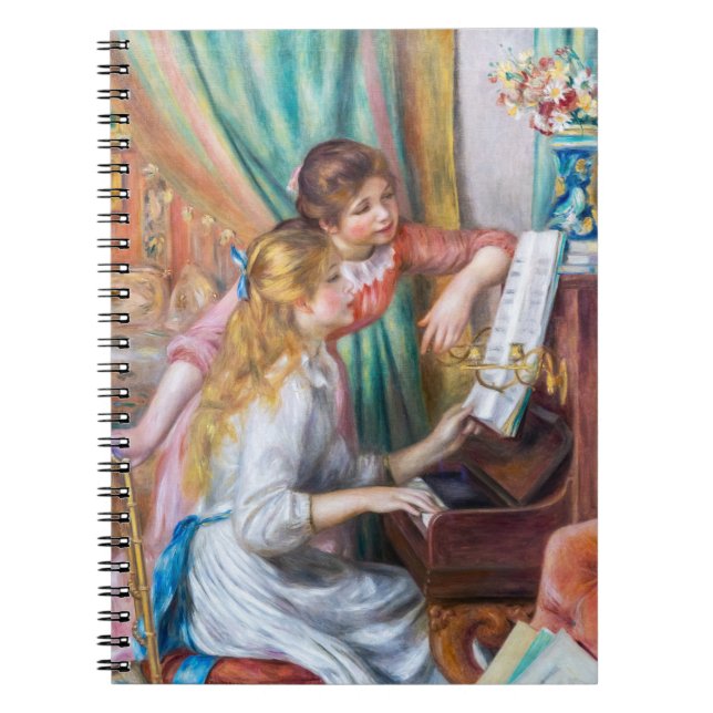 Pierre Auguste Renoir - Junge Mädchen am Piano Notizblock (Vorderseite)