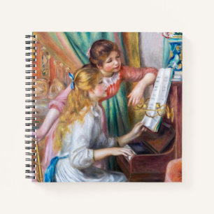 Pierre Auguste Renoir - Junge Mädchen am Piano Notizbuch