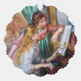 Pierre Auguste Renoir - Junge Mädchen am Piano Ornament Karte