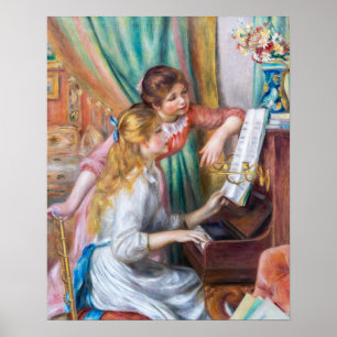 Pierre Auguste Renoir - Junge Mädchen am Piano Poster