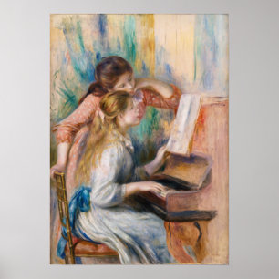 Pierre Auguste Renoir - Junge Mädchen am Piano Poster