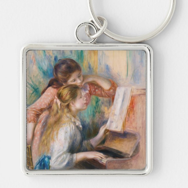 Pierre Auguste Renoir - Junge Mädchen am Piano Schlüsselanhänger (Vorne)