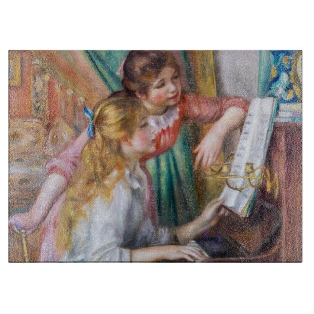 Pierre Auguste Renoir - Junge Mädchen am Piano Schneidebrett (Vorderseite)