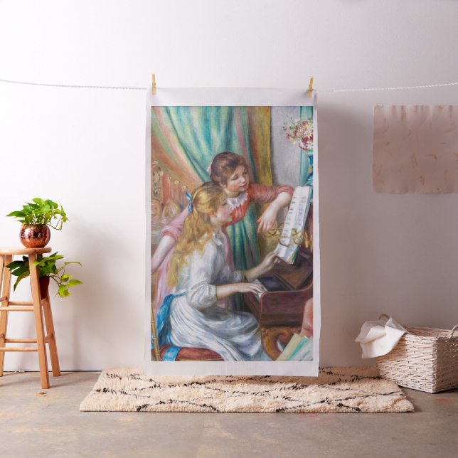 Pierre Auguste Renoir - Junge Mädchen am Piano Stoff (Beispiel)