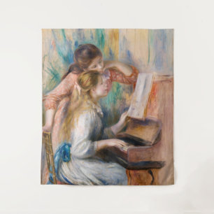 Pierre Auguste Renoir - Junge Mädchen am Piano Wandteppich
